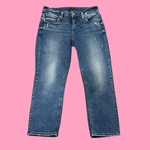 Silver Jeans Womens 30/23.5 Blue Suki Capri‎ Medium Wash Denim Casual Pockets
